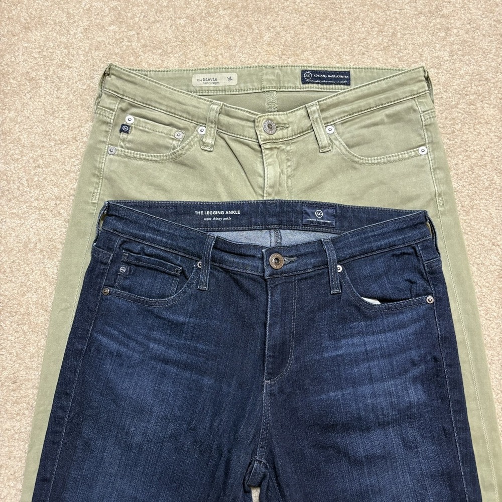 AG Adriano Goldschmied Jeans Lot 2 Womens 27R Stevie Slim Straight Legging Ankle